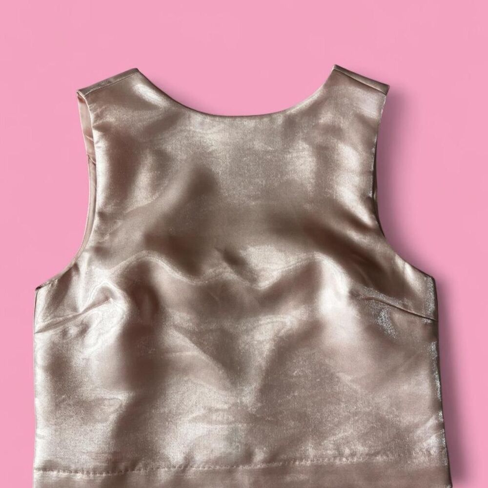 Coquette pink satin crop top with bow - H&M